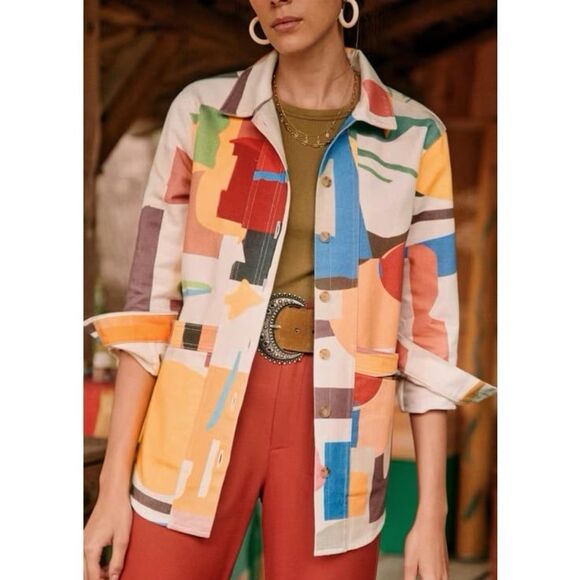 SEZANE x G.Kero Abstract Will Chore Coat Jacket Size Small - Picture 1 of 8